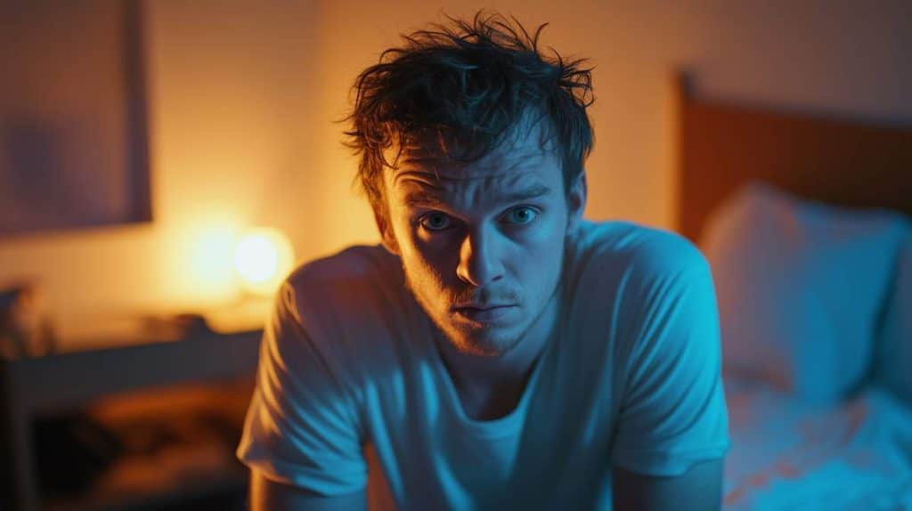 Homme qui a des troubles du sommeil