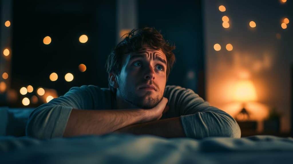 Homme qui n'arrive pas à dormir