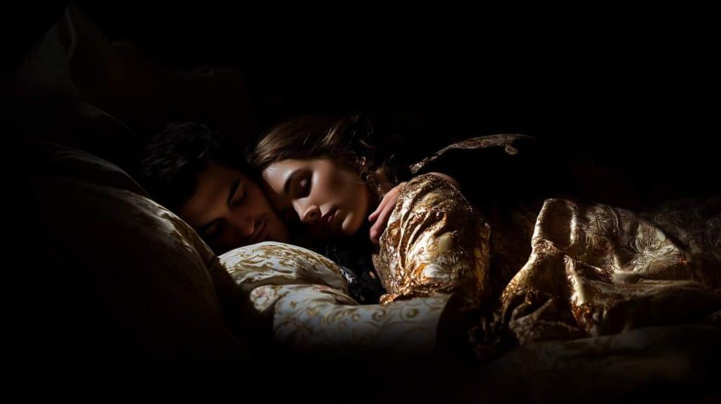 Couple qui dort dans le noir