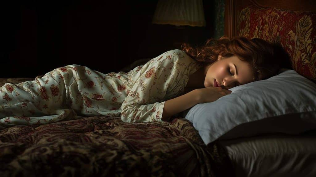 Femme qui dort sur le côté gauche