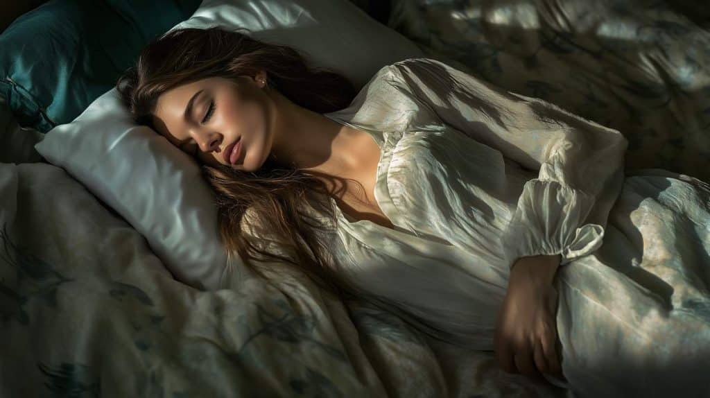 Femme en pyjama qui dort